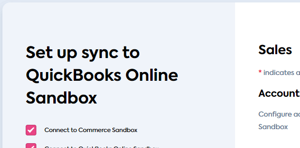 Main title section of the Sync configuration flow