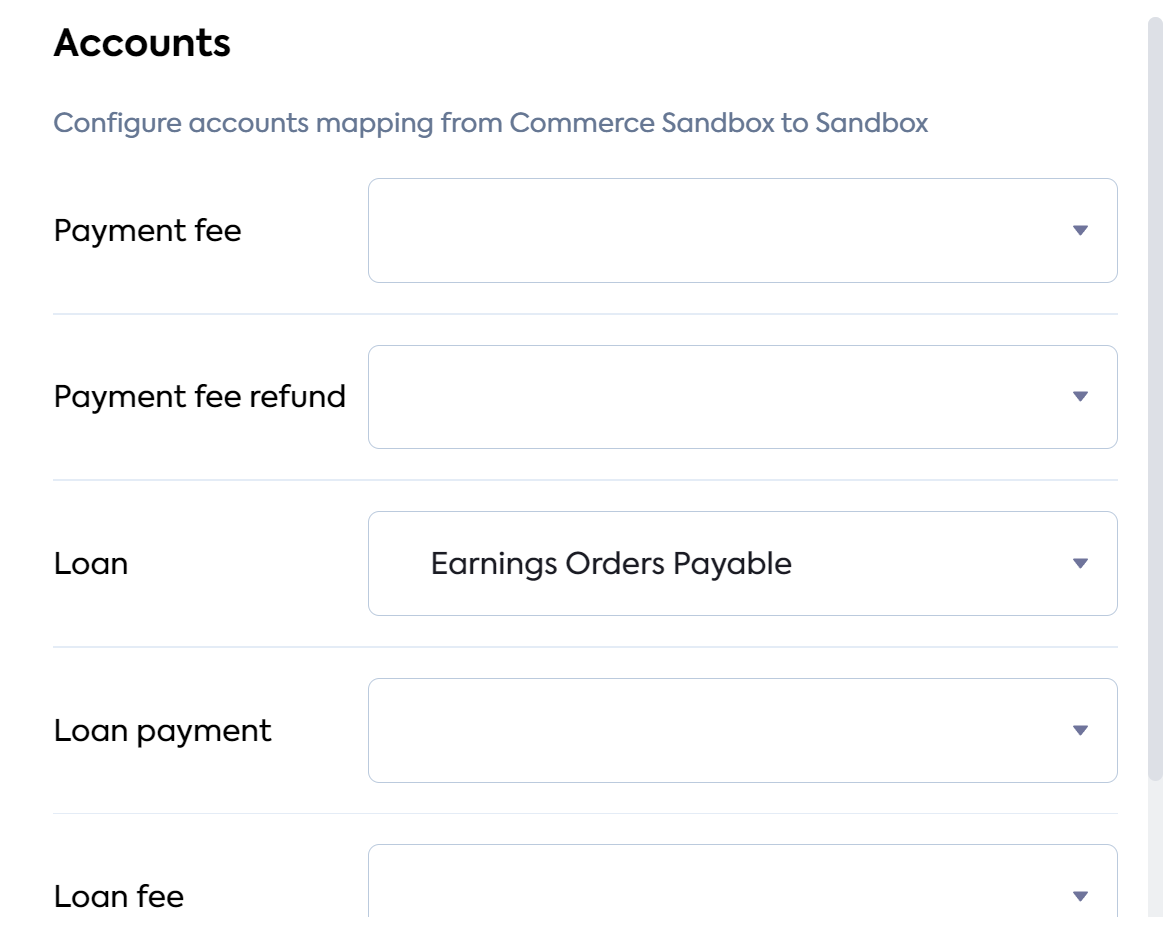 Feature categories text section of the Sync configuration flow